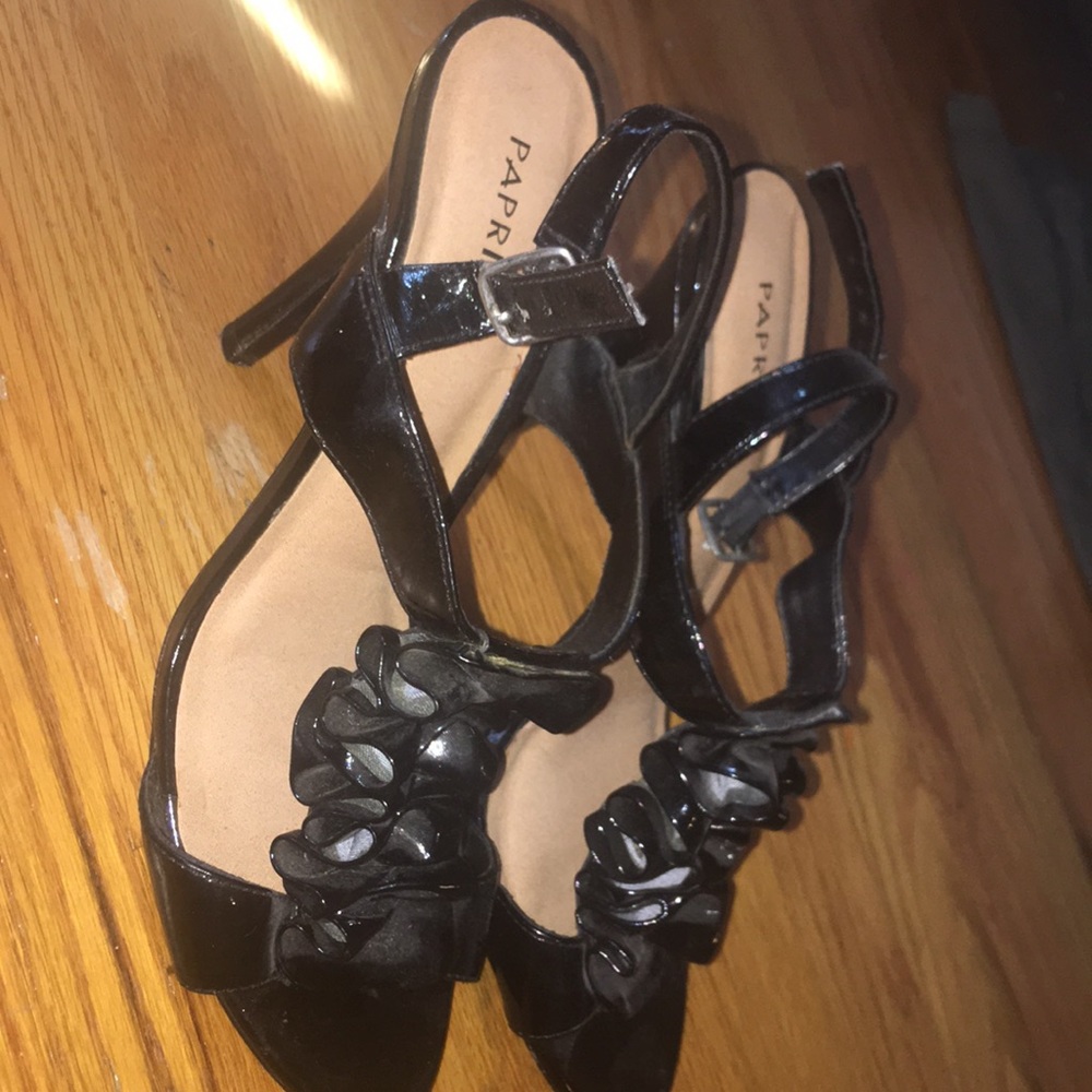 Black high heel shoes